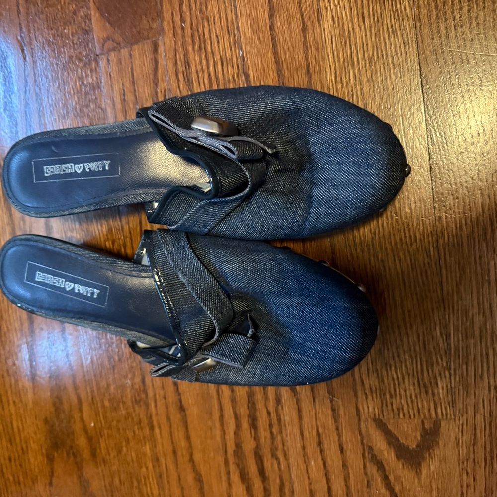 Coach Black Denim Slip-On Shoes